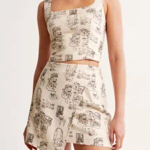 Abercrombie and Fitch Linen Blend Printed Set xs/s